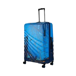 Safari Brooklyn Printed Blue Trolley Bag