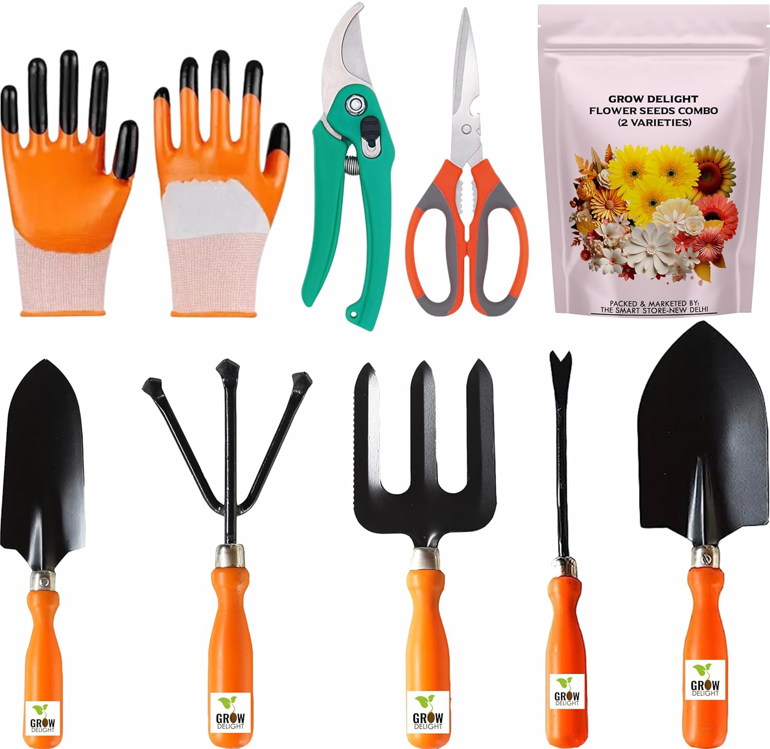 GROW DELIGHT Gardening Tools Kit-9 Pcs