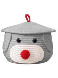 Multi-Purpose Cute Jute Basket with Lid Storage Baskets