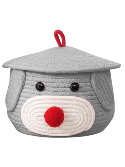 Multi-Purpose Cute Jute Basket with Lid Storage Baskets