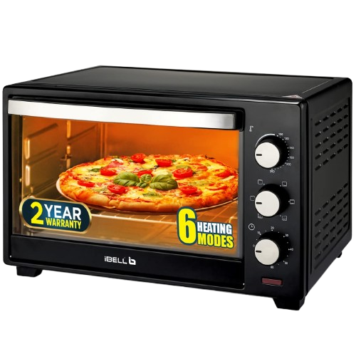 iBELL Ibleo25Lgnew 25 Liters Electric Oven Toaster Grill Otg With Rotisserie, Black, 1600 Watts