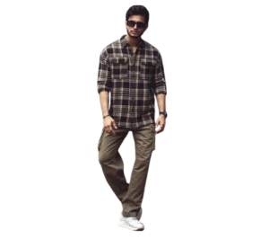 Snitch Men's Lining Black Shirt Slim Fit Cottonv