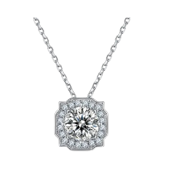 Harry Winston style Moissanite pendant necklace